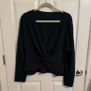 Elegant Dark Green Twist-Front Top XL